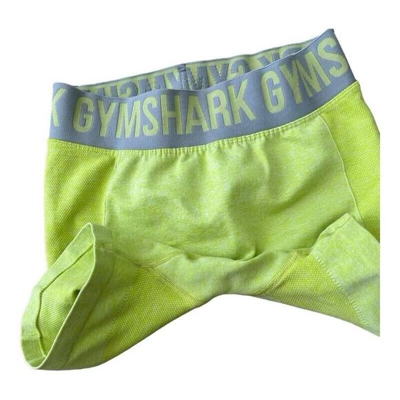 Gymshark Shorts Womens Sm Green Flex Tights Compression Gym Mid Rise Spellout - Picture 3 of 6